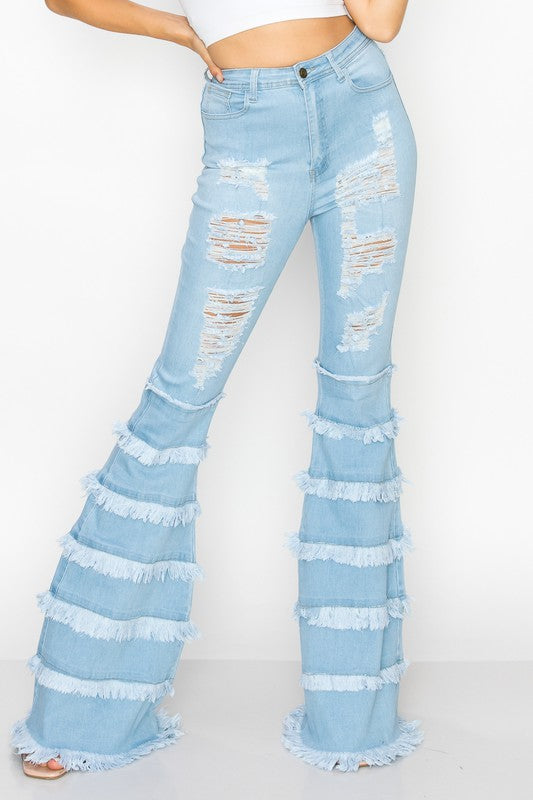 High Waisted Groovy Bell Jeans - Girl Boss Fashions & Accessories LLC
