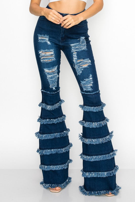 High Waisted Groovy Bell Jeans - Girl Boss Fashions & Accessories LLC