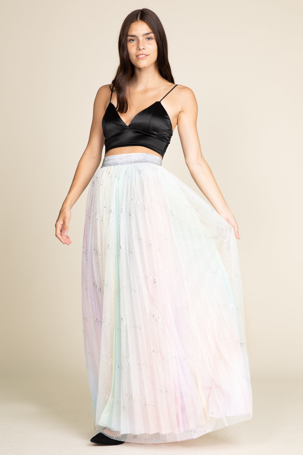 Fairy Tale Mesh Colorful Maxi Skirt