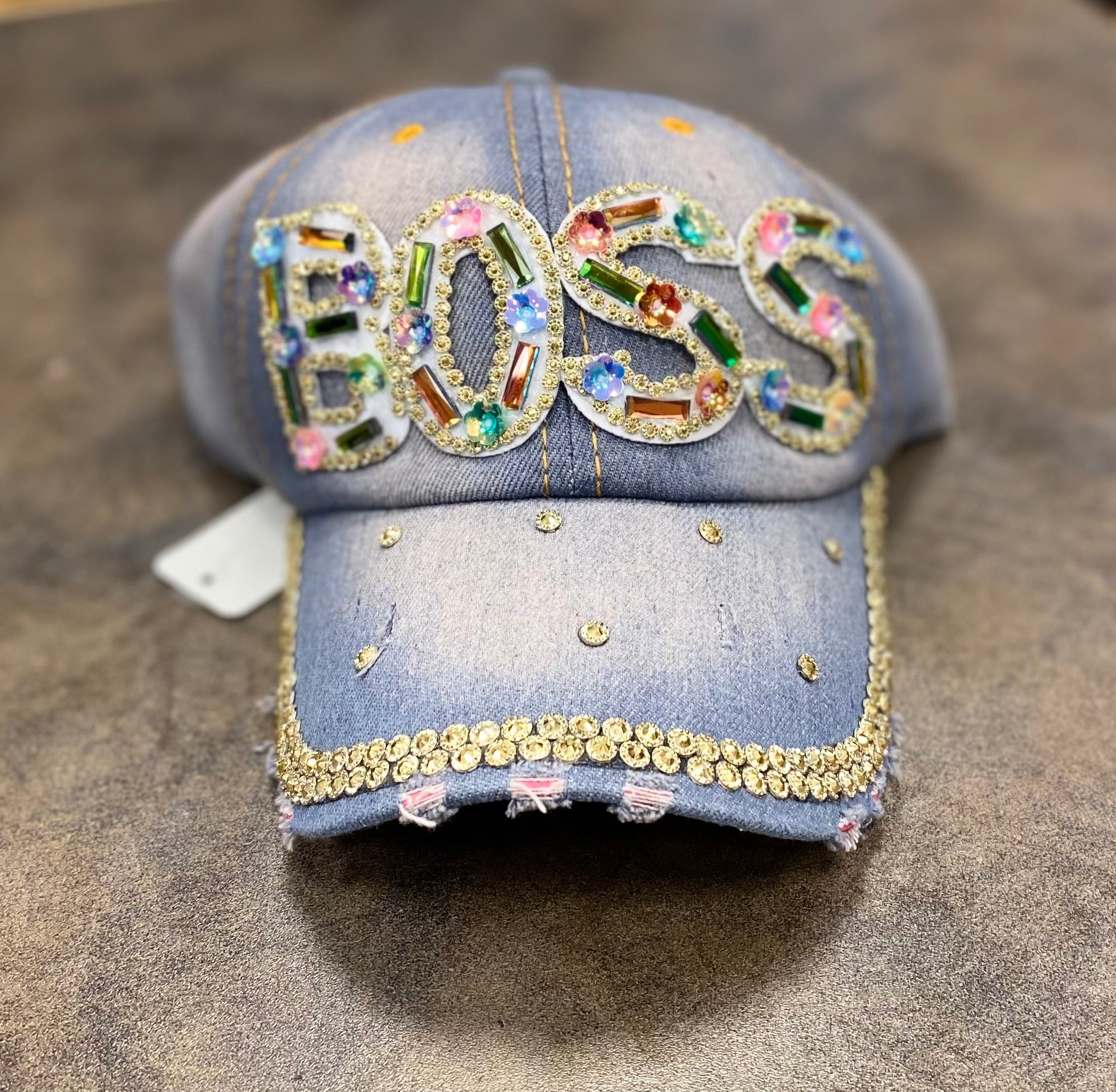 Dark Cap Boss - Accessories Baseball Studs Blue Girl Bling Fashions \