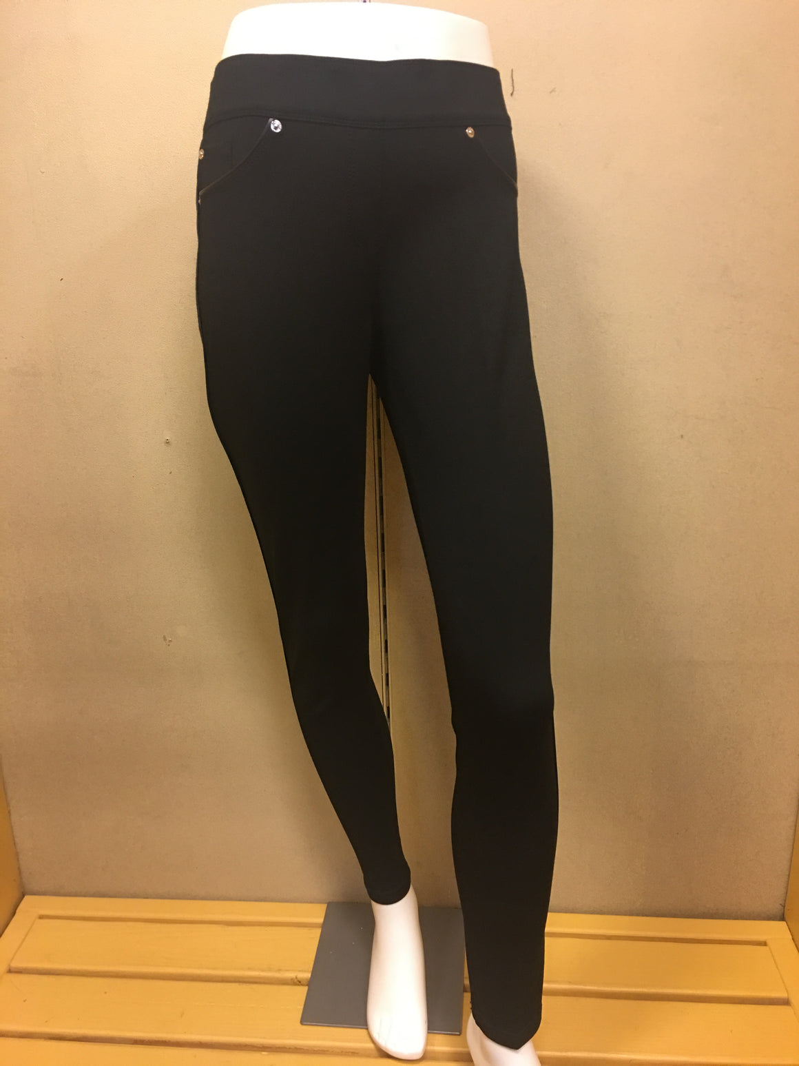 Black Leather Piped Pants