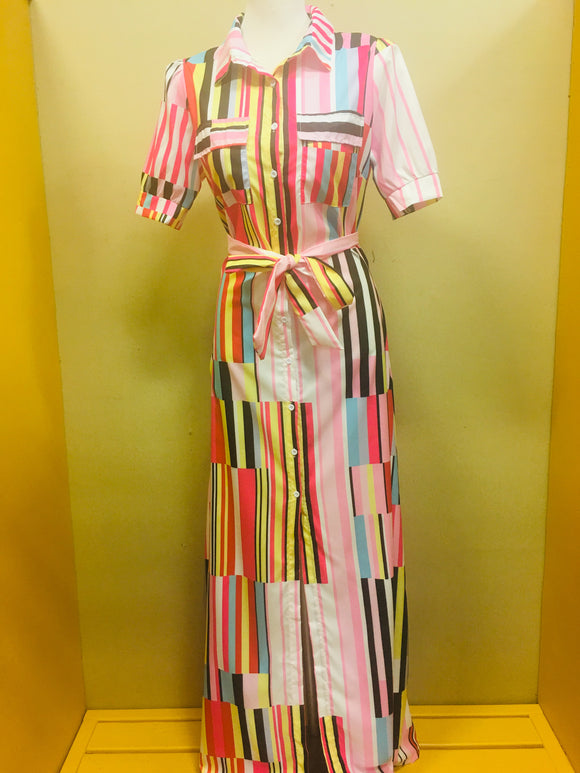 Pink Colorful Strip Boss Maxi