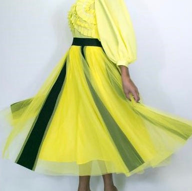 Yellow And Black TuTu Skirt