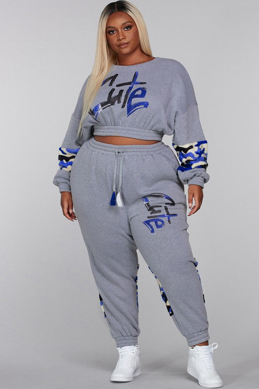 Pull-Over Cropped Sweater Jogger