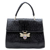 Ostrich Vegan Leather Flap Clutch Handbag