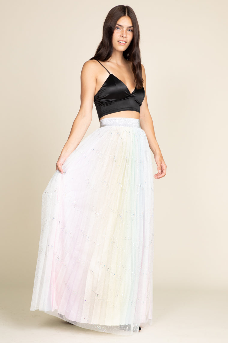 Fairy Tale Mesh Colorful Maxi Skirt