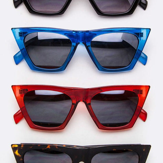 Pop Colored Square Frame Sunglasses